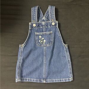Old Navy Blue Denim Kids Skirtall with Floral Detail